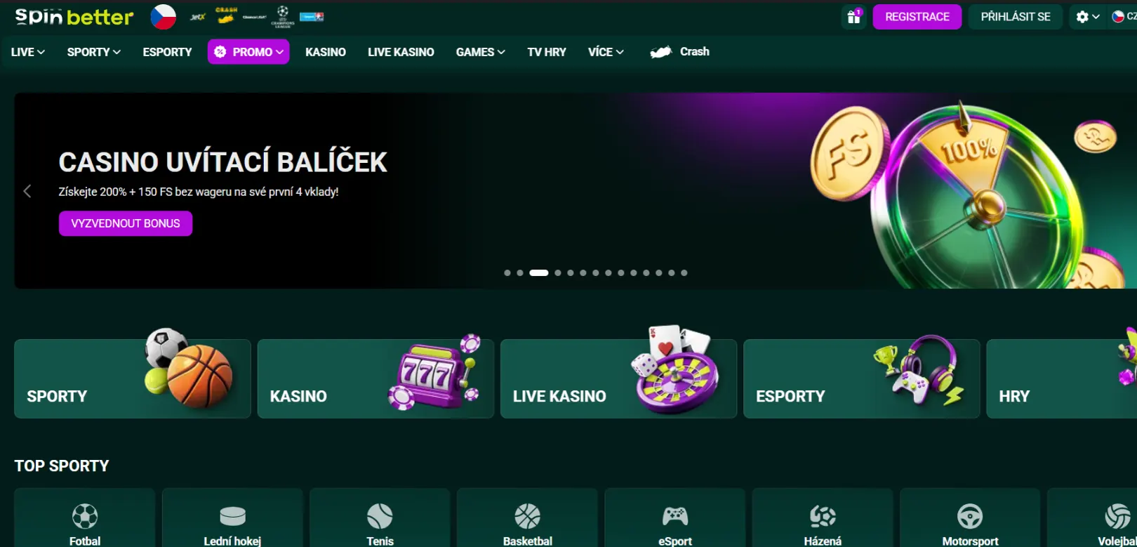 Spinbetter Casino Screen